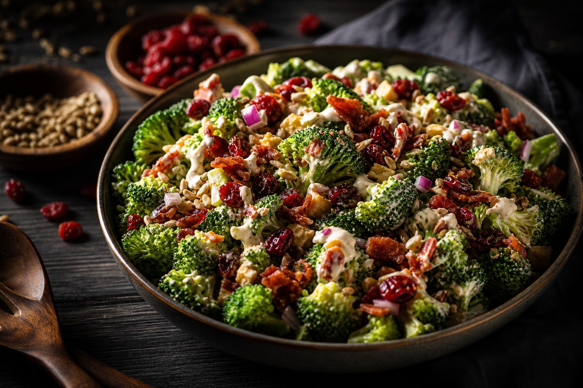 Broccoli Cranberry Salad recipe from Derek's Table