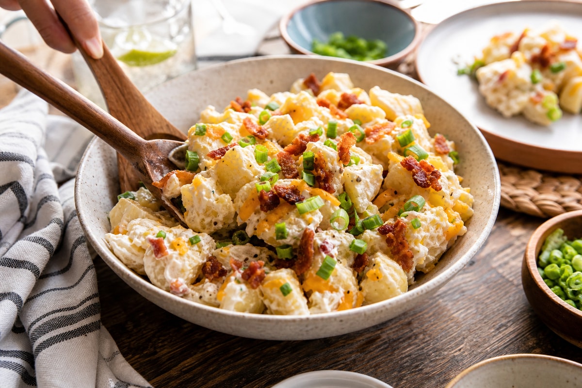 Loaded Baked Potato Salad recipe from Derek's Table