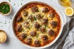 Low Carb Slow Cooker Meatball Casserole recipe from Derek's Table