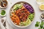 Teriyaki Salmon Bowls recipe from Derek's Table
