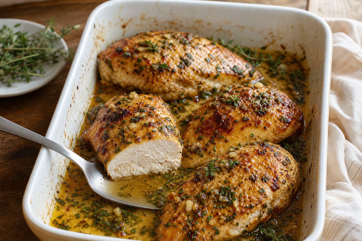 Baked Chicken Breast with Fresh Herbs recipe from Simone's Protein Plate