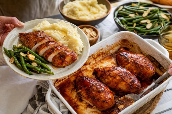 Barbecue Baked Chicken Breasts Barbecue Baked Chicken Breasts recipe from Simone's Protein Plate