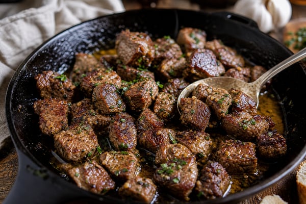 Garlic Butter Steak Bites recipe from Simone's Protein Plate
