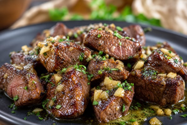 Garlic Butter Steak Bites with Fresh Herbs Garlic Butter Steak Bites with Fresh Herbs recipe from Simone's Protein Plate