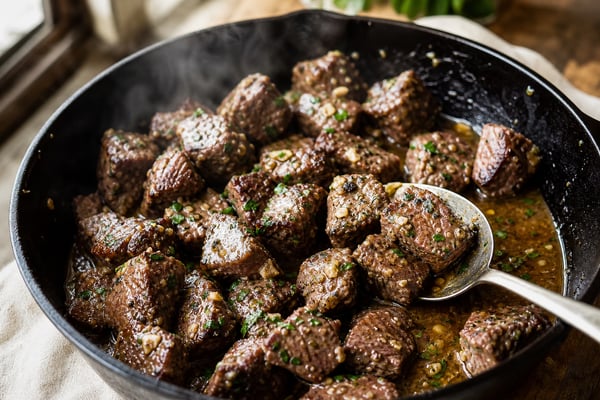 Garlic Herb Steak Bites Garlic Herb Steak Bites recipe from Simone's Protein Plate