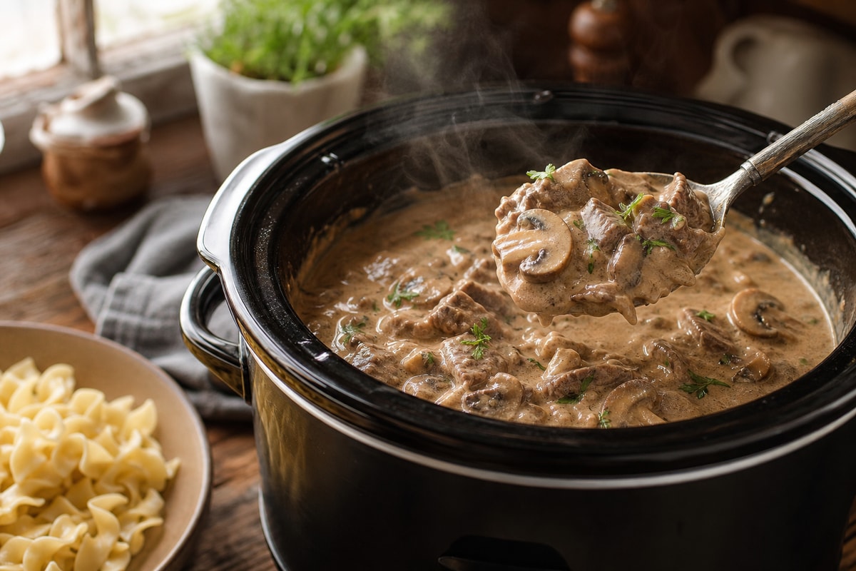 Slow Cooker Beef Stroganoff Slow Cooker Beef Stroganoff recipe from Simone's Protein Plate