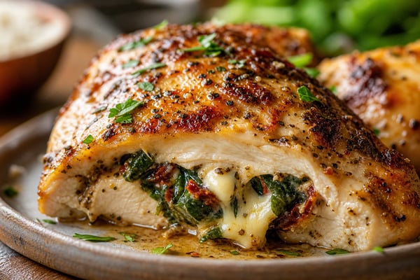 Stuffed Chicken Breast Stuffed Chicken Breast recipe from Simone's Protein Plate