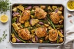 Lemon Herb Chicken Tray Bake recipe from Clear Brook Kitchen