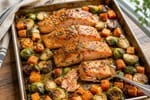 Maple Dijon Salmon Sheet Pan recipe from Clear Brook Kitchen