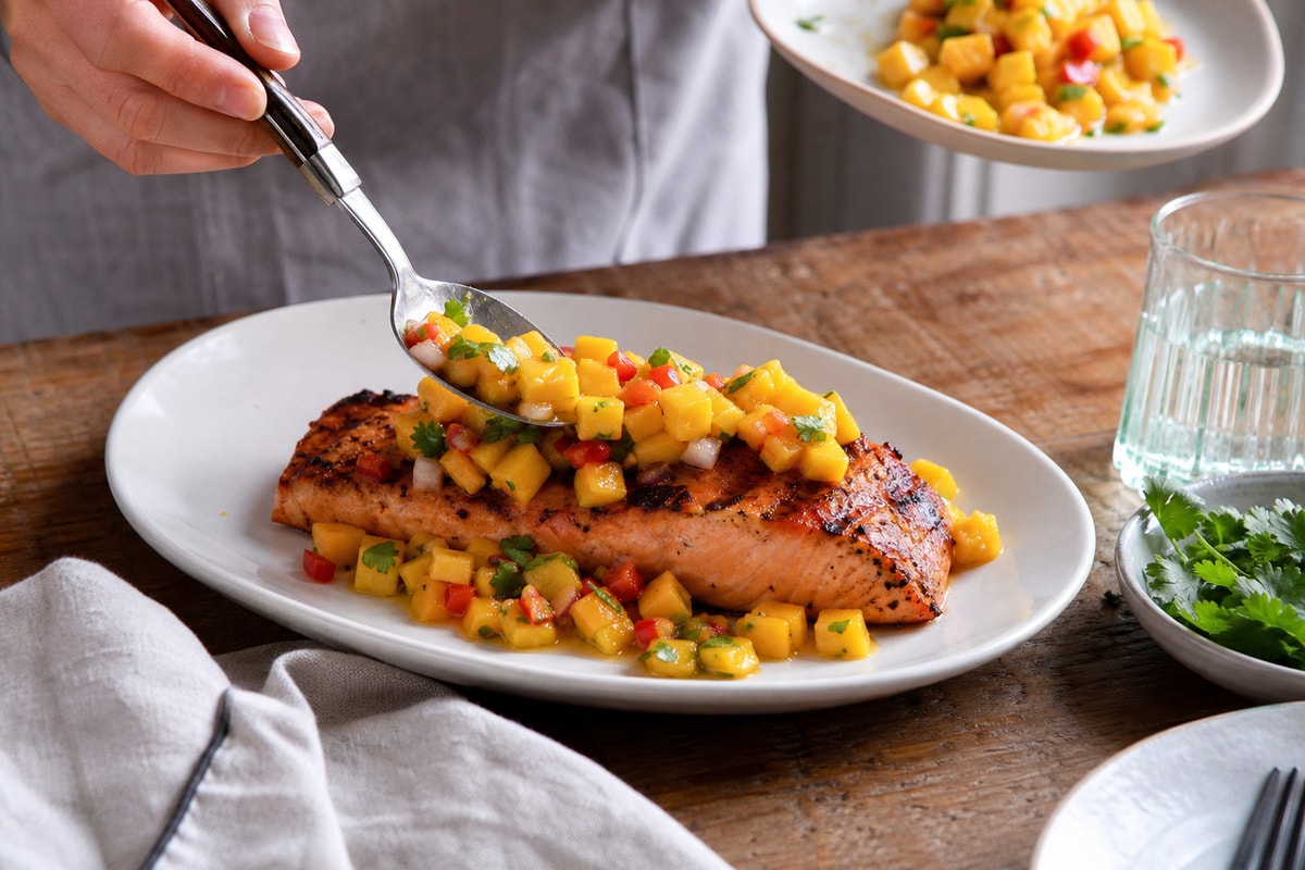 Grilled Salmon Mango Salsa Grilled Salmon Mango Salsa recipe from Sage & Millet Kitchen