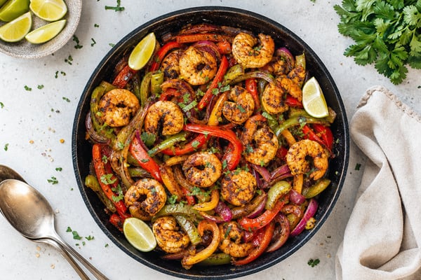Chipotle Lime Shrimp Fajita Skillet Chipotle Lime Shrimp Fajita Skillet recipe from Sage & Millet Kitchen