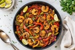 Chipotle Lime Shrimp Fajita Skillet recipe from Sage & Millet Kitchen