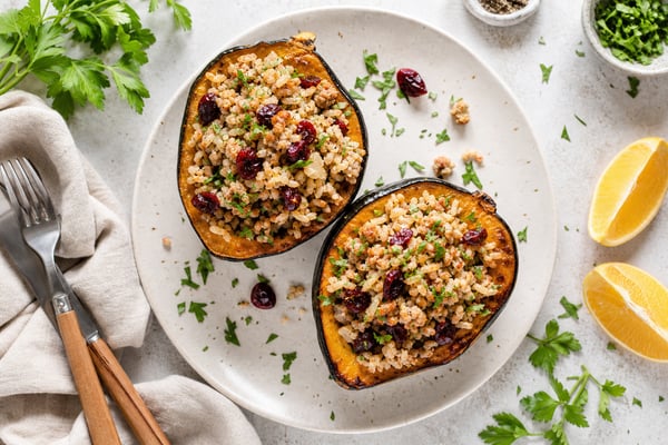 Stuffed Acorn Squash Turkey Rice Stuffed Acorn Squash Turkey Rice recipe from Sage & Millet Kitchen