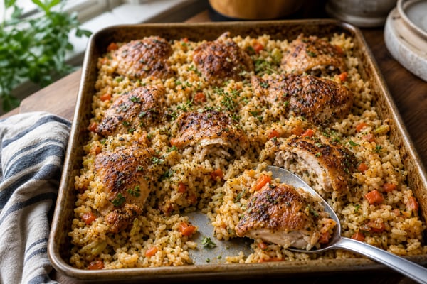 Herb Chicken Rice Pilaf Tray Herb Chicken Rice Pilaf Tray recipe from Sage & Millet Kitchen