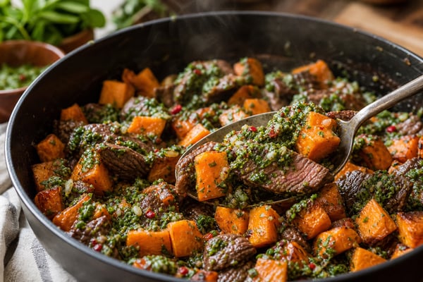 Chimichurri Steak Sweet Potatoes Chimichurri Steak Sweet Potatoes recipe from Sage & Millet Kitchen