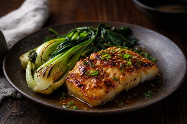 Miso Glazed Cod Bok Choy Miso Glazed Cod Bok Choy recipe from Sage & Millet Kitchen