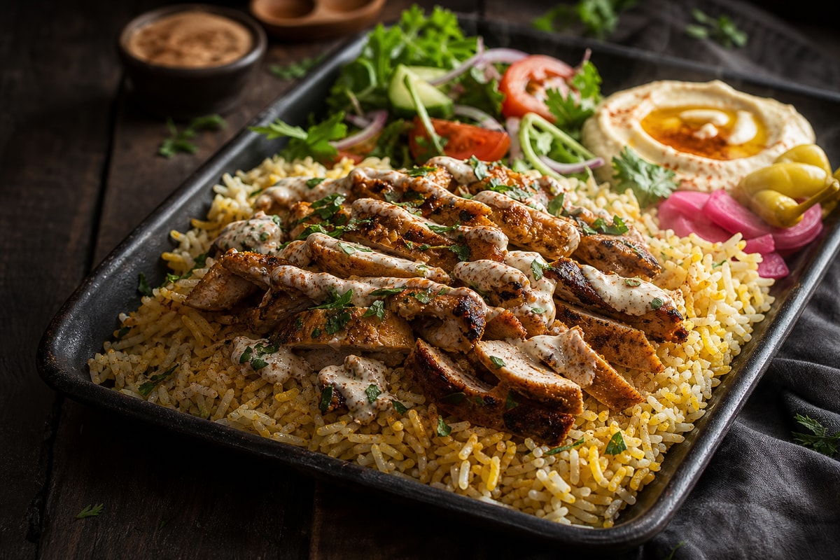 Chicken Shawarma Rice Platter Tray Chicken Shawarma Rice Platter Tray recipe from Crescent & Sumac Kitchen