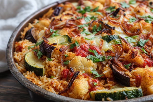 Middle Eastern Vegetable Rice Tray Middle Eastern Vegetable Rice Tray recipe from Crescent & Sumac Kitchen