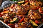 Harissa Roast Chicken Vegetable Tray recipe from Crescent & Sumac Kitchen