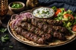 Grilled Halal Beef Kafta Platter recipe from Crescent & Sumac Kitchen