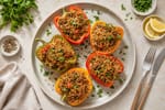 Stuffed Bell Pepper Halal Beef Rice recipe from Crescent & Sumac Kitchen