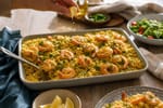 Garlic Shrimp Saffron Rice Tray recipe from Crescent & Sumac Kitchen