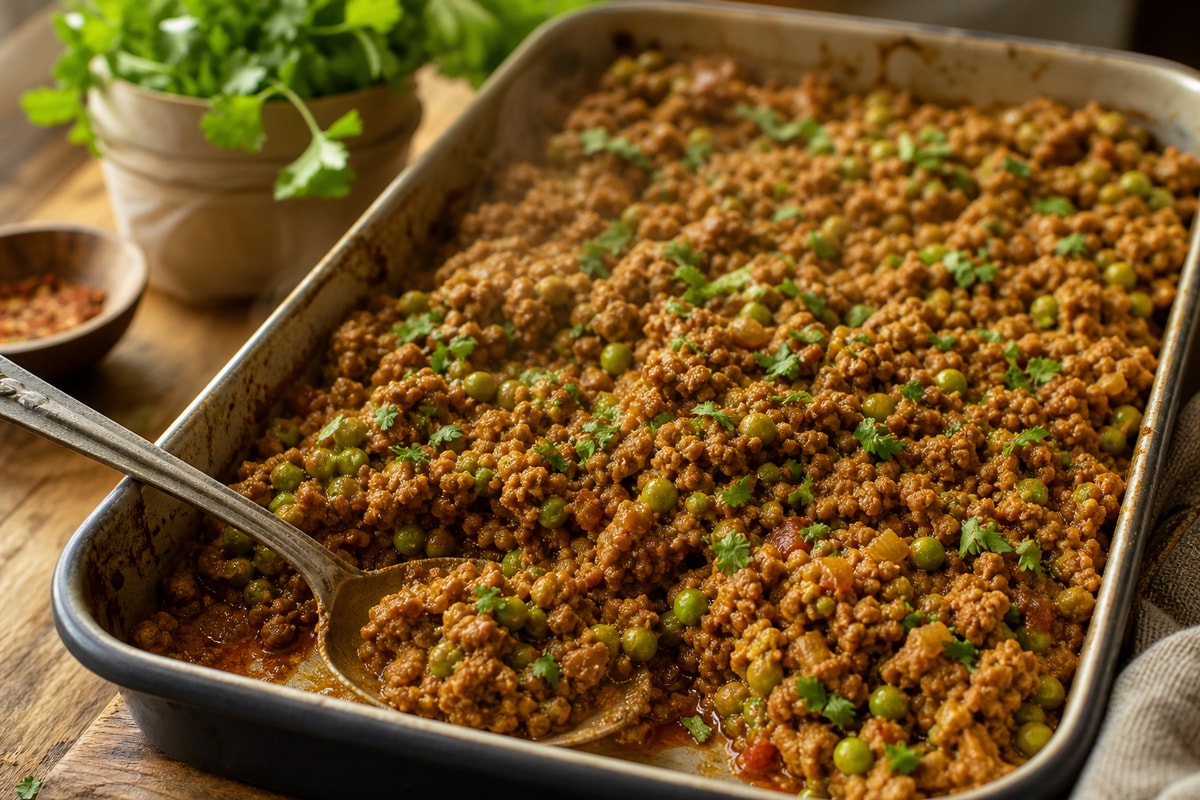 Turkey Keema Pea Curry Tray recipe from Crescent & Sumac Kitchen