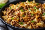 Egg Roll Beef Cabbage Skillet recipe from Ketolite Table