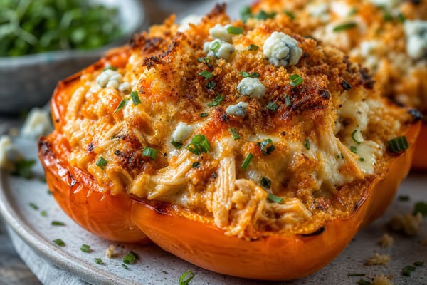 Buffalo Chicken Stuffed Pepper Bake Buffalo Chicken Stuffed Pepper Bake recipe from Ketolite Table