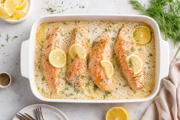 Salmon Dill Cream Sauce Tray Salmon Dill Cream Sauce Tray recipe from Ketolite Table