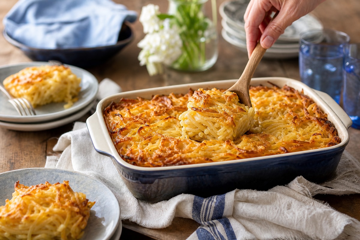 Sweet Noodle Kugel Side Dinner Sweet Noodle Kugel Side Dinner recipe from Sabbath Table Studio