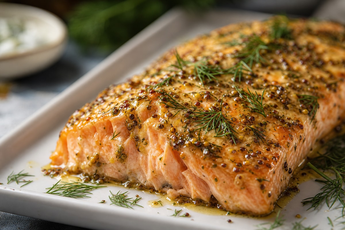 Salmon Dill Mustard Glaze Tray Salmon Dill Mustard Glaze Tray recipe from Sabbath Table Studio