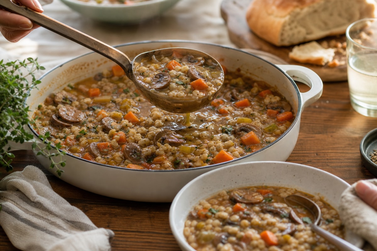 Mushroom Barley Vegetable Stew Mushroom Barley Vegetable Stew recipe from Sabbath Table Studio