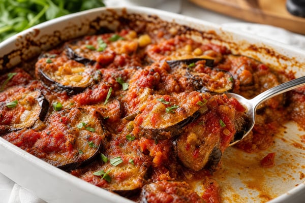 Eggplant Tomato Casserole Tray recipe from Sabbath Table Studio