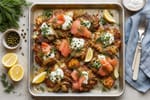 Potato Latke Smash Dinner Tray recipe from Sabbath Table Studio