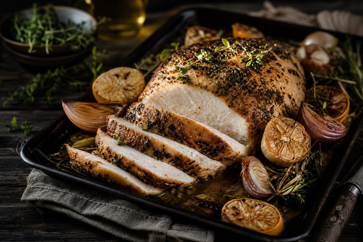 Herb Roast Turkey Breast Tray Sheet Herb Roast Turkey Breast Tray Sheet recipe from Sabbath Table Studio