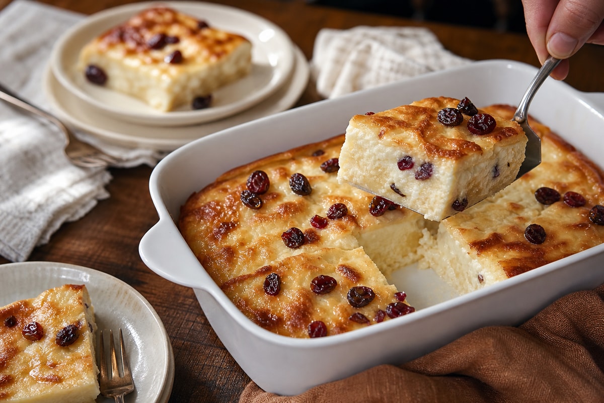 Cheese Blintz Casserole Dessert Meal Tray recipe from Sabbath Table Studio