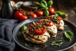 Chicken Caprese Mozzarella Stacks recipe from Counter Carb Kitchen