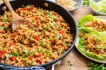 Thai Peanut Chicken Lettuce Cups recipe from Counter Carb Kitchen