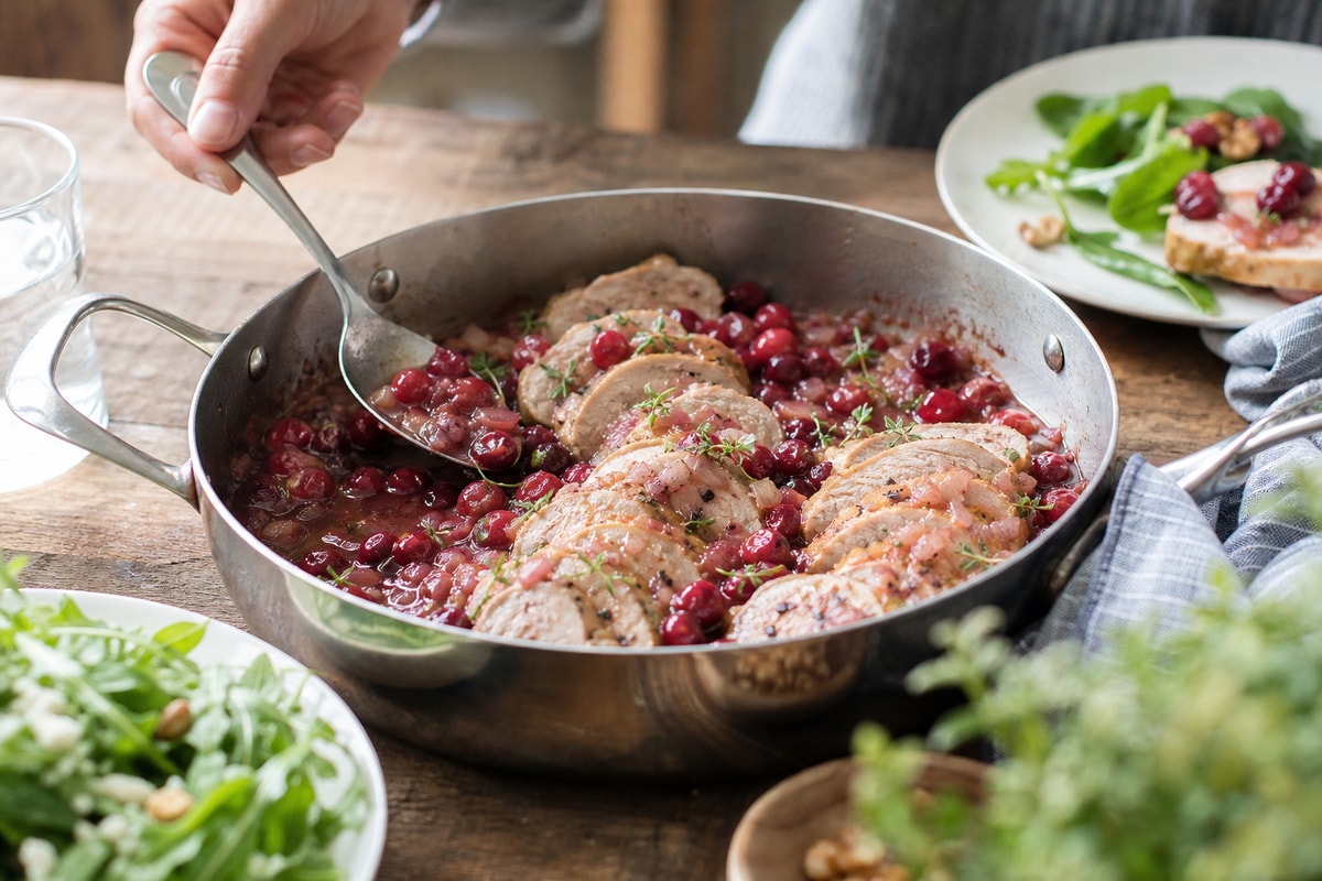 Turkey Tenderloin Cranberry Shallot Pan Turkey Tenderloin Cranberry Shallot Pan recipe from Featherlite Fork