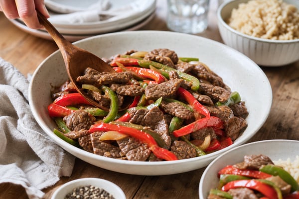 Lean Beef Pepper Stir-Fry recipe from Featherlite Fork