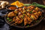 Orange Ginger Chicken Kebabs Tray recipe from Featherlite Fork