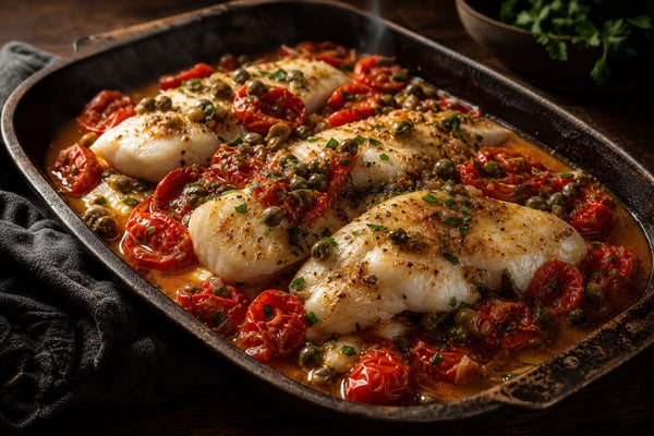 White Fish Tomato Caper Tray recipe from Featherlite Fork