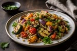 Grilled Vegetable Quinoa Toss recipe from Featherlite Fork