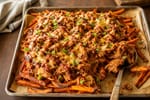 BBQ Pork Sweet Potato Fries Tray recipe from Safe Harbor Table