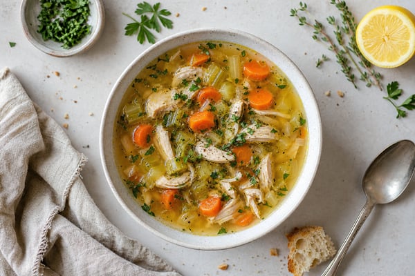 Roast Chicken Vegetable Stock Soup Roast Chicken Vegetable Stock Soup recipe from Safe Harbor Table