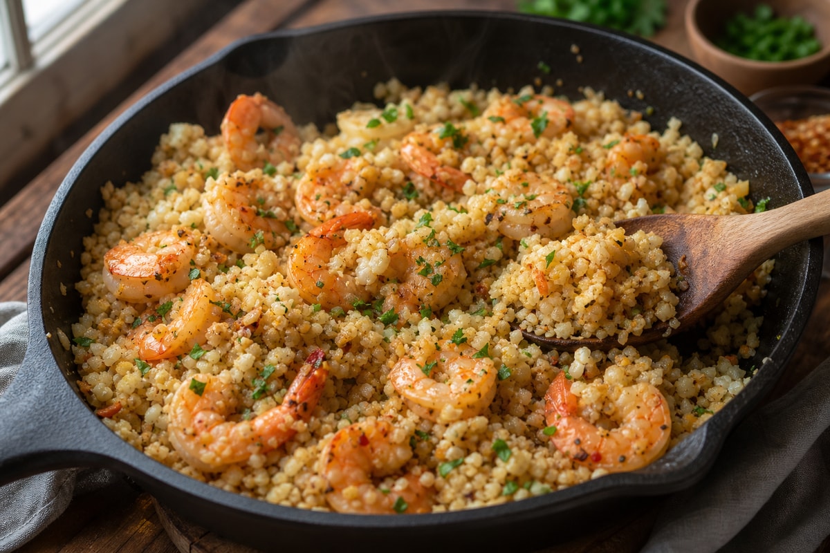 Shrimp Garlic Cauliflower Rice Shrimp Garlic Cauliflower Rice recipe from Primal Flame Kitchen