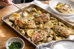 Lemon Artichoke Chicken Tray recipe from Primal Flame Kitchen