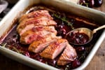 Crispy Skin Duck Breast Cherry Gastrique recipe from Primal Flame Kitchen