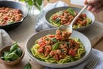 Tomato Basil Turkey Zoodle Bowls recipe from Primal Flame Kitchen